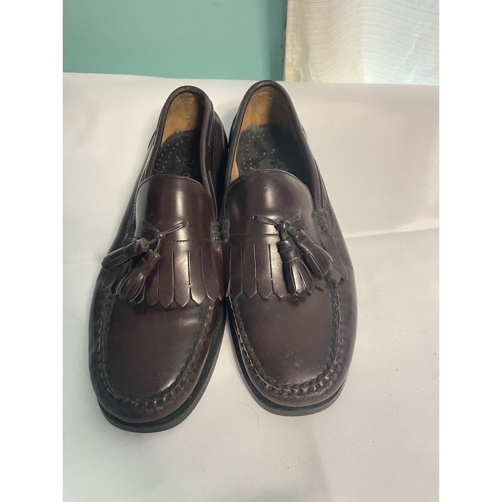 G.H Bass‎  Frazier Men's Size 8.5W Slip On Burgundy Leather Tassel Loafers Bin4